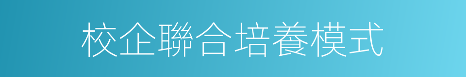 校企聯合培養模式的同義詞
