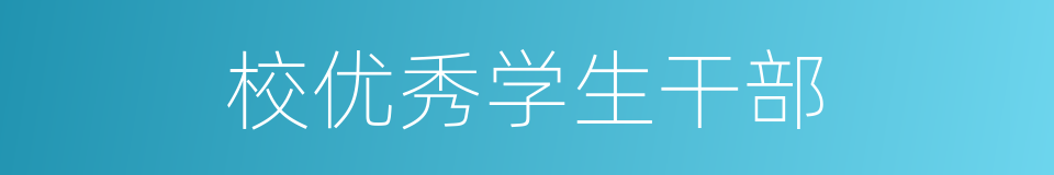 校优秀学生干部的同义词