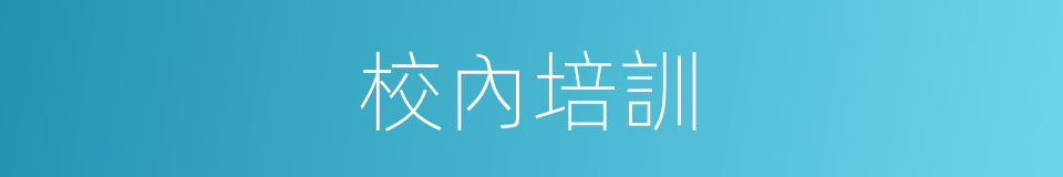 校內培訓的同義詞