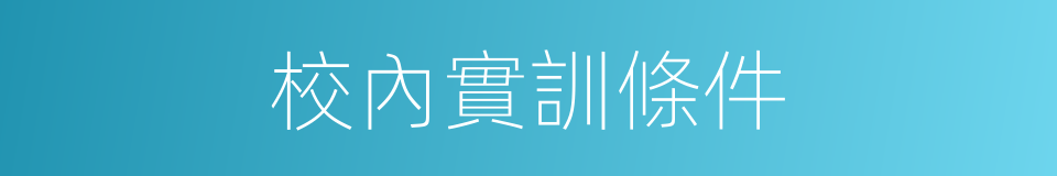 校內實訓條件的同義詞