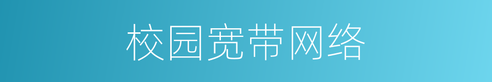 校园宽带网络的同义词