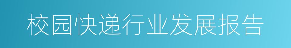 校园快递行业发展报告的同义词