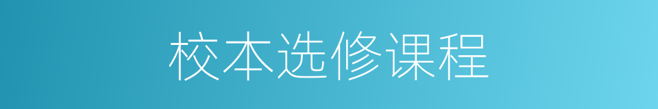 校本选修课程的同义词