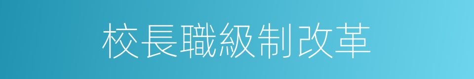 校長職級制改革的同義詞