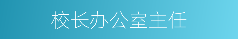 校长办公室主任的同义词