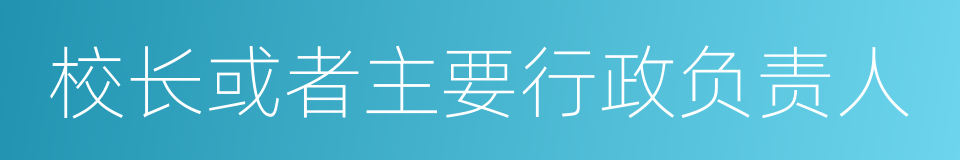 校长或者主要行政负责人的同义词