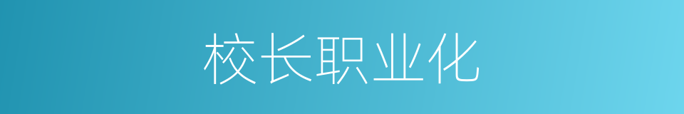校长职业化的同义词