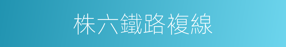 株六鐵路複線的同義詞