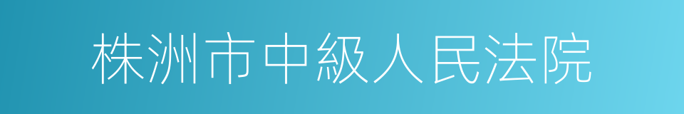 株洲市中級人民法院的同義詞