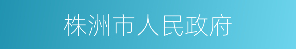 株洲市人民政府的同义词