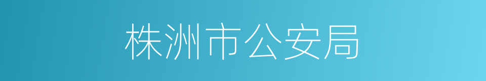 株洲市公安局的同义词