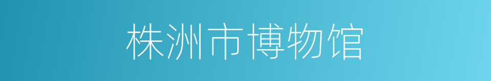株洲市博物馆的同义词
