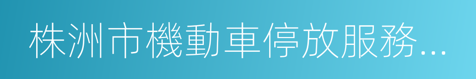 株洲市機動車停放服務收費實施細則的同義詞