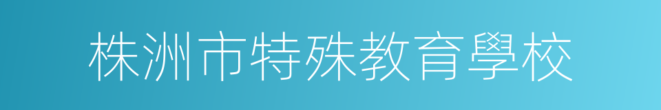 株洲市特殊教育學校的同義詞