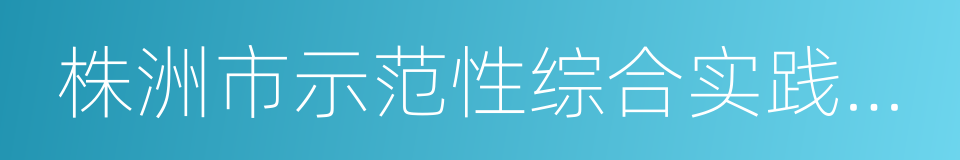 株洲市示范性综合实践基地的同义词