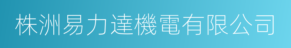 株洲易力達機電有限公司的同義詞