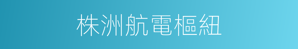 株洲航電樞紐的同義詞