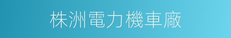 株洲電力機車廠的同義詞