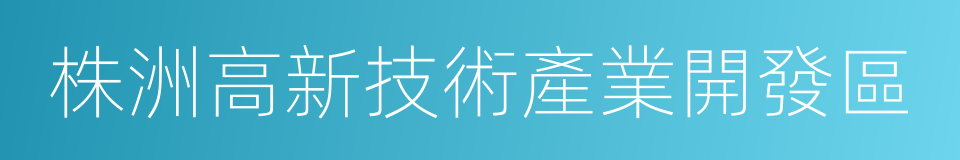 株洲高新技術產業開發區的同義詞