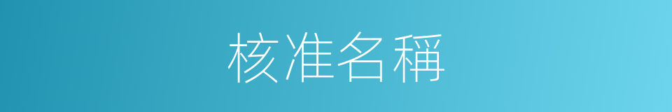 核准名稱的同義詞