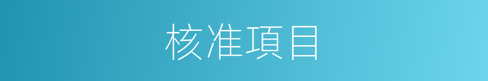 核准項目的同義詞