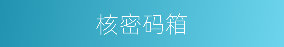 核密码箱的同义词