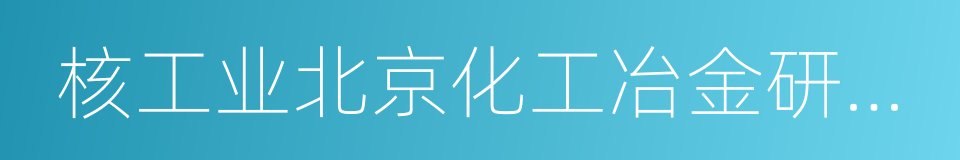 核工业北京化工冶金研究院的同义词