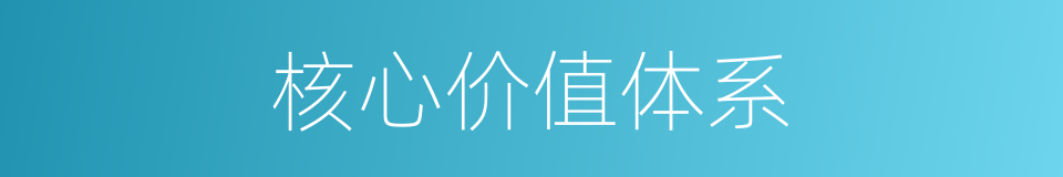 核心价值体系的同义词