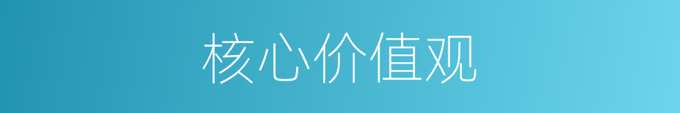 核心价值观的意思