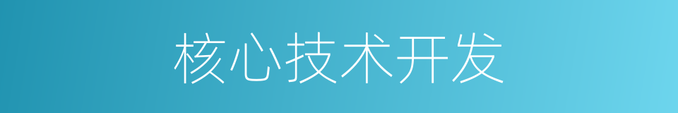 核心技术开发的同义词