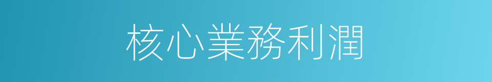 核心業務利潤的同義詞