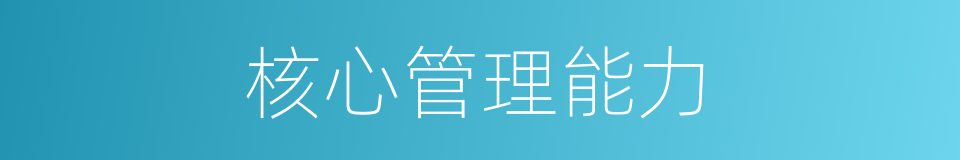 核心管理能力的同义词