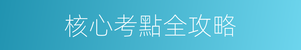 核心考點全攻略的同義詞