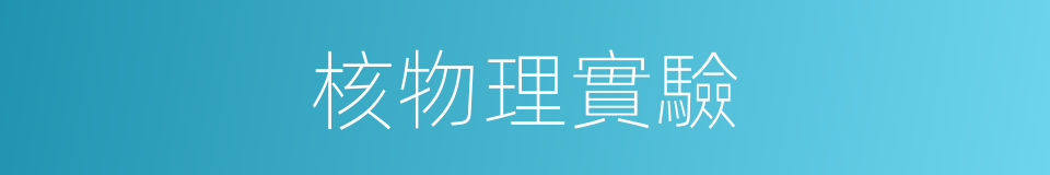 核物理實驗的同義詞