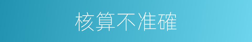 核算不准確的同義詞