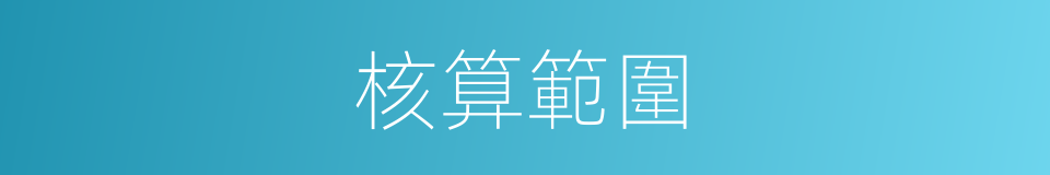 核算範圍的同義詞