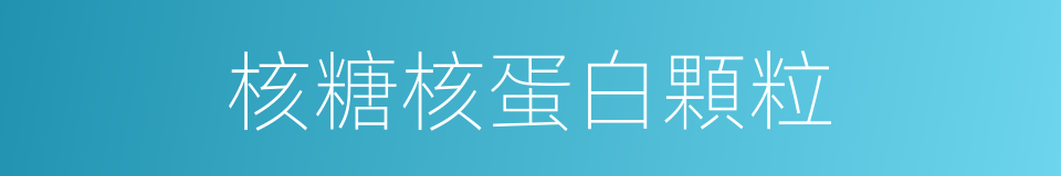 核糖核蛋白顆粒的同義詞