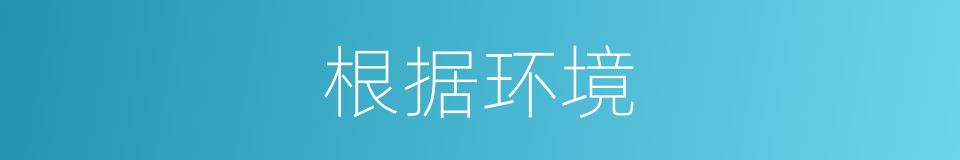 根据环境的同义词