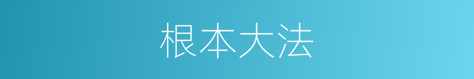 根本大法的意思