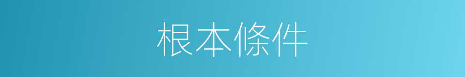 根本條件的同義詞
