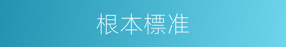 根本標准的同義詞