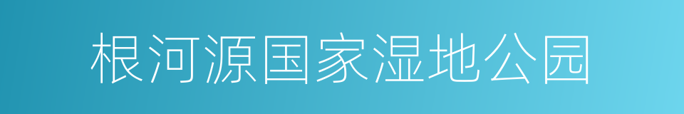 根河源国家湿地公园的同义词
