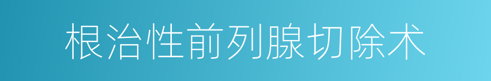 根治性前列腺切除术的同义词