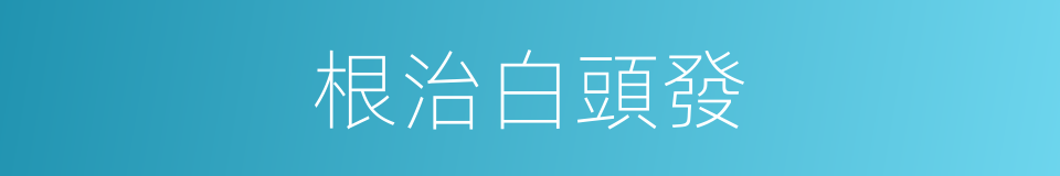 根治白頭發的同義詞