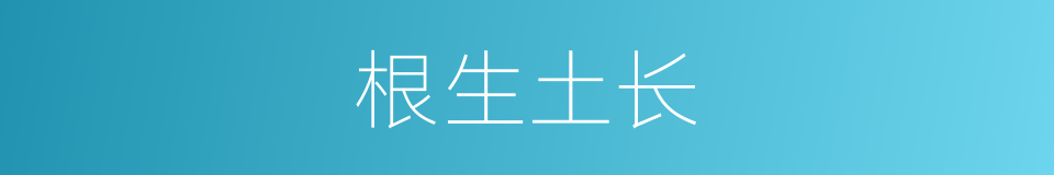 根生土长的意思