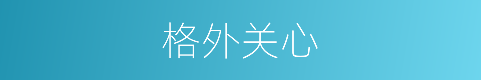 格外关心的意思
