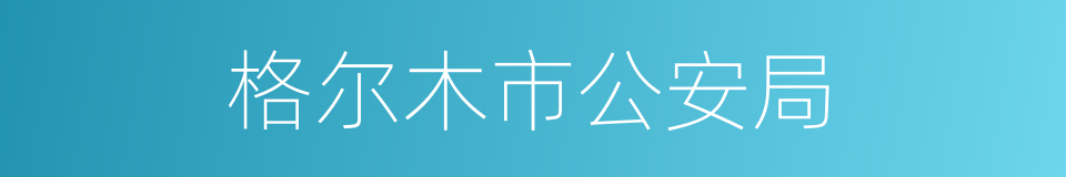 格尔木市公安局的同义词