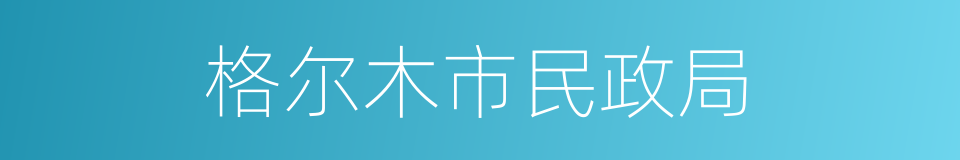 格尔木市民政局的同义词