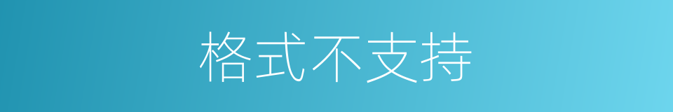 格式不支持的同义词