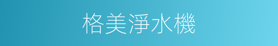 格美淨水機的同義詞